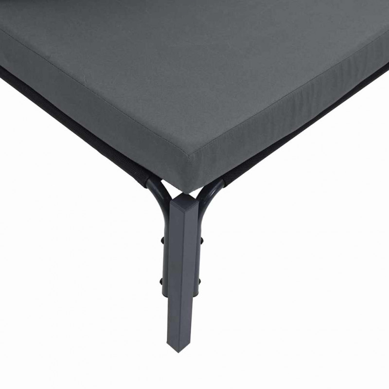 Zestaw Sof na Ogród z poduszką 7 pcs Czarny Stal