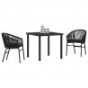 Zestaw do jadalni w ogrodzie 3 pcs Czarny