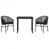 Zestaw do jadalni w ogrodzie 3 pcs Czarny