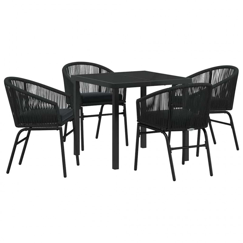 Zestaw do jadalni w ogrodzie 5 pcs Czarny