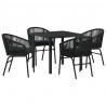 Zestaw do jadalni w ogrodzie 5 pcs Czarny