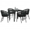 Zestaw do jadalni w ogrodzie 5 pcs Czarny