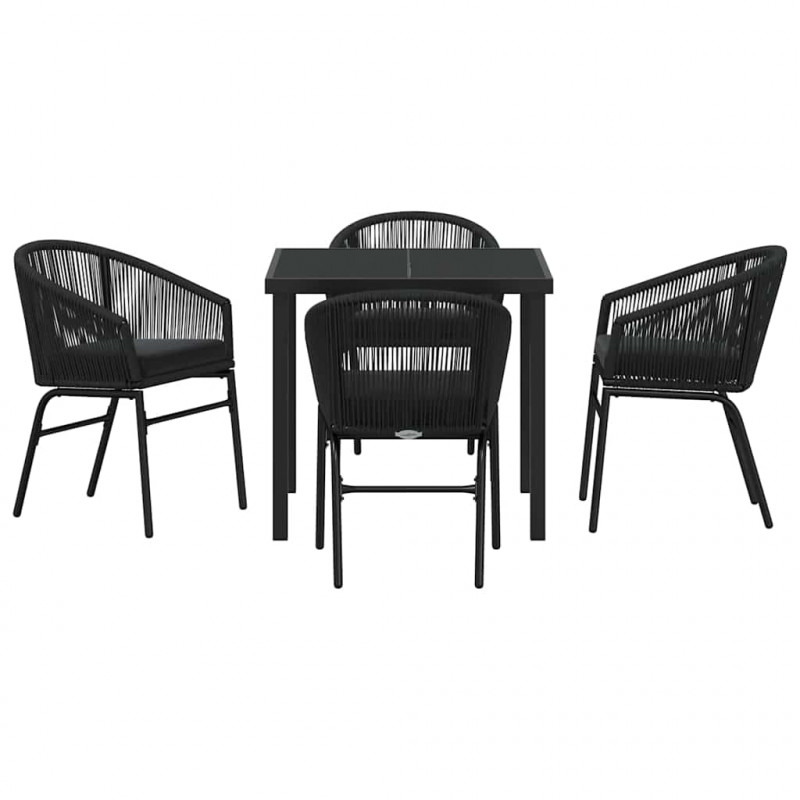 Zestaw do jadalni w ogrodzie 5 pcs Czarny