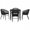 Zestaw do jadalni w ogrodzie 5 pcs Czarny