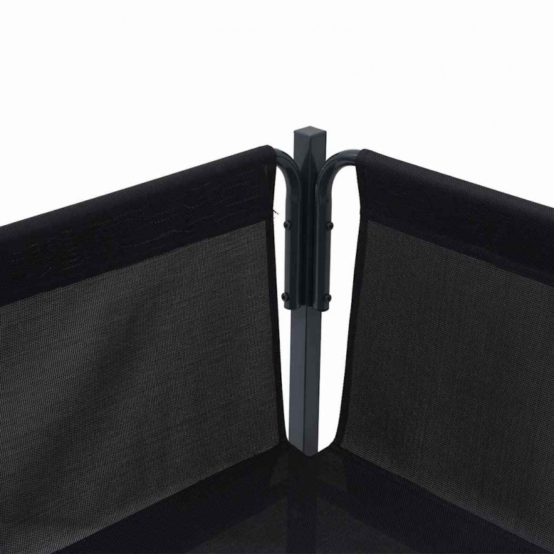 Zestaw Sof na Ogród z poduszką 7 pcs Czarny Stal