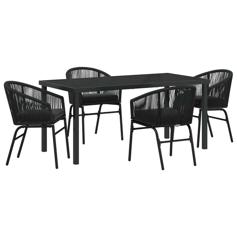 Zestaw do jadalni w ogrodzie 5 pcs Czarny