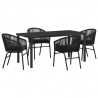 Zestaw do jadalni w ogrodzie 5 pcs Czarny