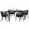 Zestaw do jadalni w ogrodzie 5 pcs Czarny