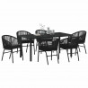 Zestaw do jadalni w ogrodzie 7 pcs Czarny