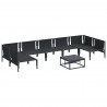 Zestaw Sof na Ogród z poduszką 8 pcs Czarny Stal