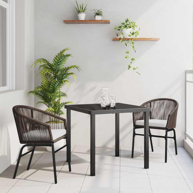 Zestaw do jadalni w ogrodzie 3 pcs Brązowy