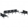 Zestaw Sof na Ogród z poduszką 8 pcs Czarny Stal