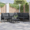 Zestaw Sof na Ogród z poduszką 4 pcs Antracyt Stal