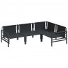 Zestaw Sof na Ogród z poduszką 4 pcs Antracyt Stal