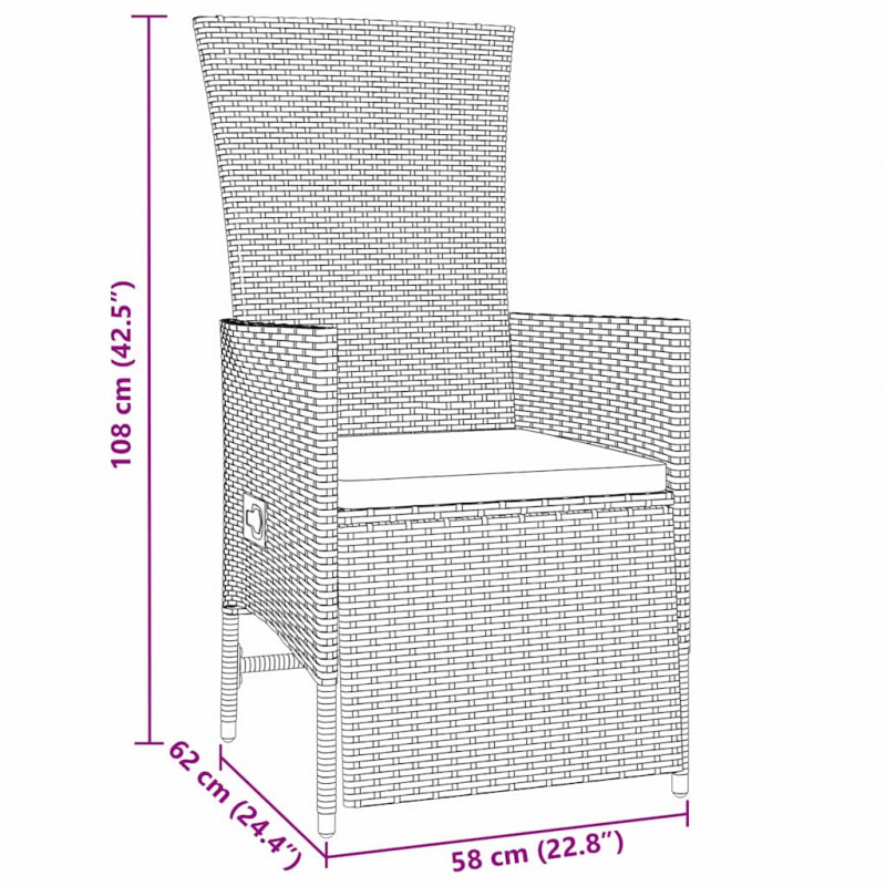 Zestaw do jadalni w ogrodzie z poduszką 7 pcs Beżowy polirattan