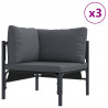 Zestaw Sof na Ogród z poduszką 6 pcs Antracyt Stal