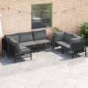 Zestaw Sof na Ogród z poduszką 6 pcs Antracyt Stal