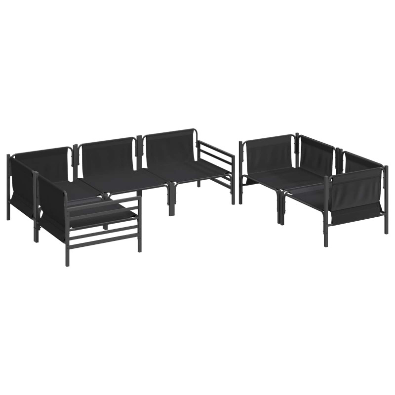 Zestaw Sof na Ogród z poduszką 6 pcs Antracyt Stal