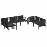 Zestaw Sof na Ogród z poduszką 6 pcs Antracyt Stal