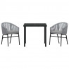 Zestaw do jadalni w ogrodzie 3 pcs Antracyt