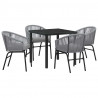 Zestaw do jadalni w ogrodzie 5 pcs Antracyt