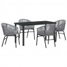 Zestaw do jadalni w ogrodzie 5 pcs Antracyt