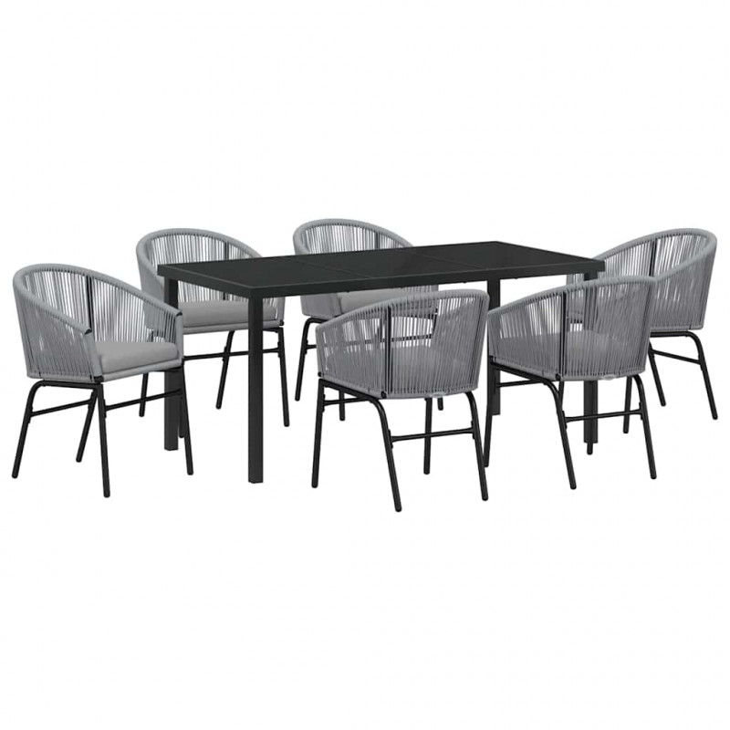 Zestaw do jadalni w ogrodzie 7 pcs Antracyt
