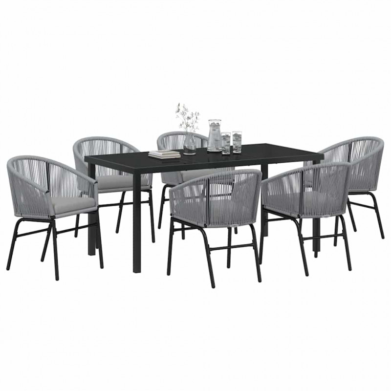 Zestaw do jadalni w ogrodzie 7 pcs Antracyt