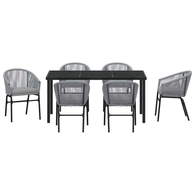Zestaw do jadalni w ogrodzie 7 pcs Antracyt