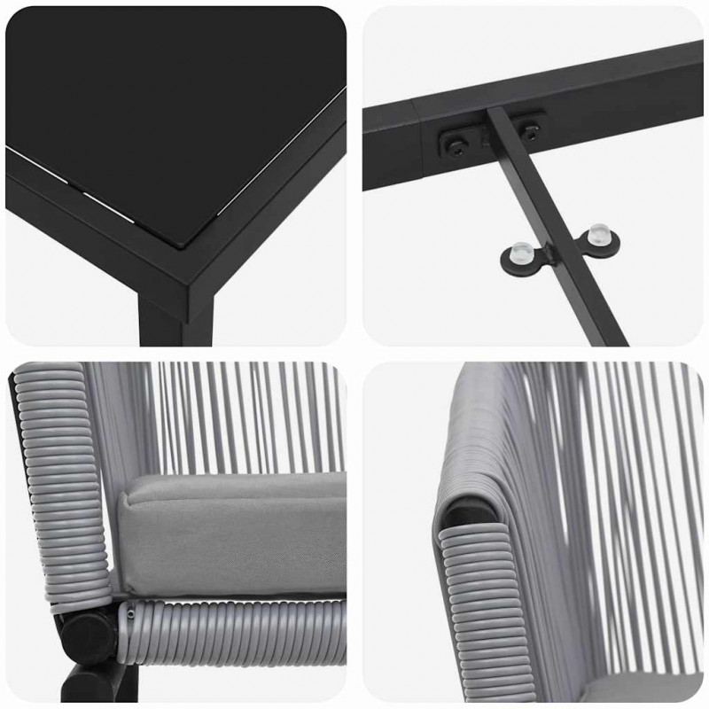 Zestaw do jadalni w ogrodzie 7 pcs Antracyt