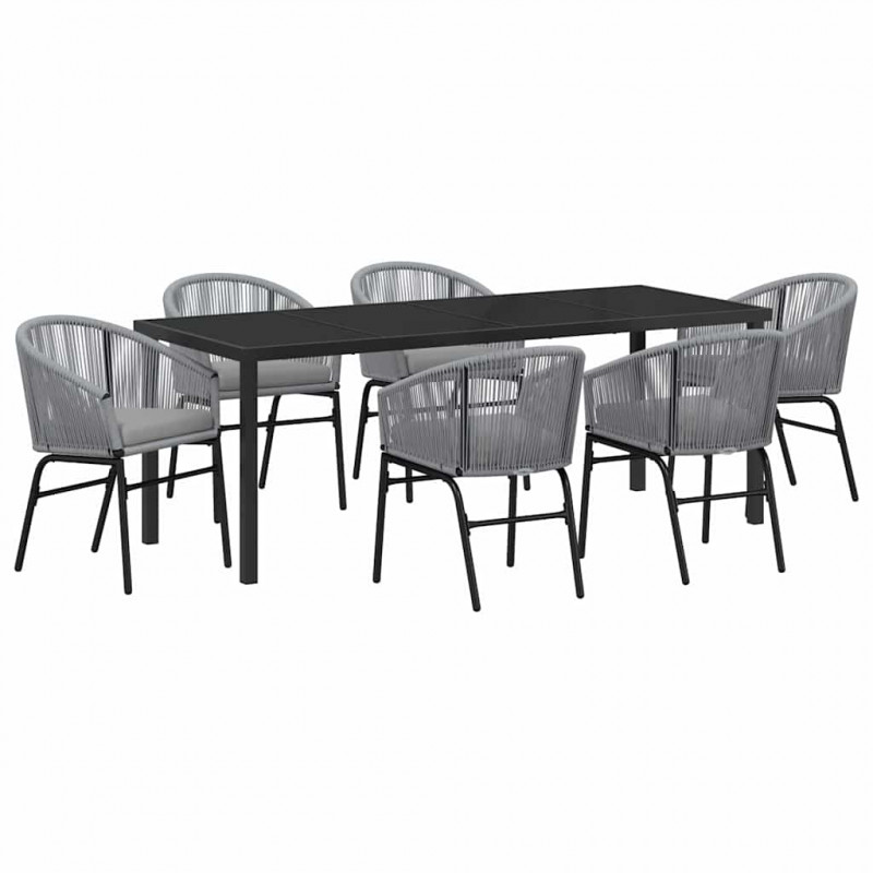 Zestaw do jadalni w ogrodzie 7 pcs Antracyt