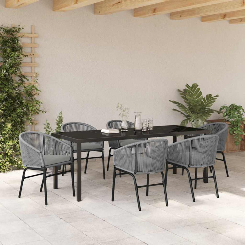 Zestaw do jadalni w ogrodzie 7 pcs Antracyt