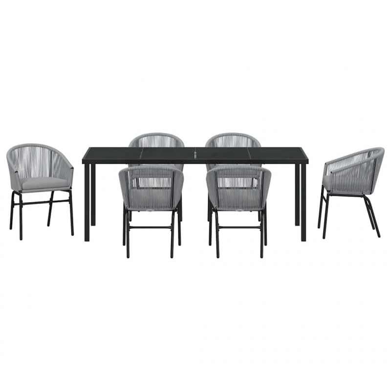 Zestaw do jadalni w ogrodzie 7 pcs Antracyt
