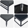 Zestaw Sof na Ogród z poduszką 8 pcs Czarny Stal