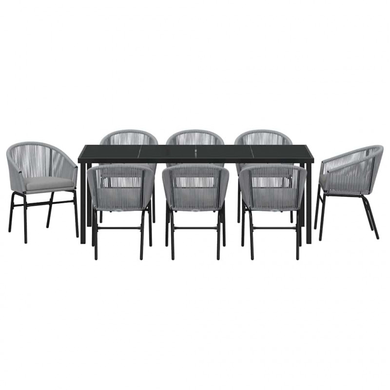 Zestaw do jadalni w ogrodzie 9 pcs Antracyt