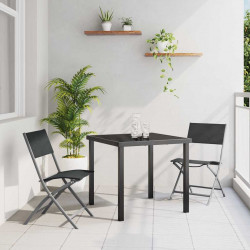 Zestaw do jadalni w ogrodzie 3 pcs Czarny