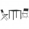 Zestaw do jadalni w ogrodzie 3 pcs Czarny