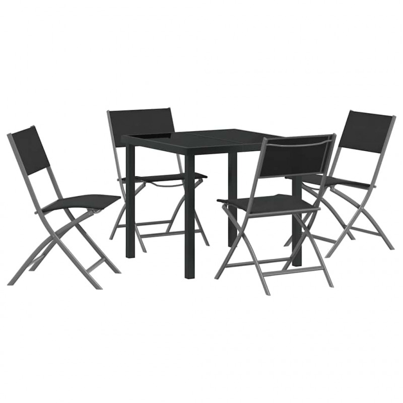 Zestaw do jadalni w ogrodzie 5 pcs Czarny