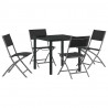 Zestaw do jadalni w ogrodzie 5 pcs Czarny