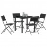 Zestaw do jadalni w ogrodzie 5 pcs Czarny