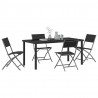 Zestaw do jadalni w ogrodzie 5 pcs Czarny