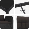 Zestaw do jadalni w ogrodzie z poduszką 5 pcs Czarny polirattan