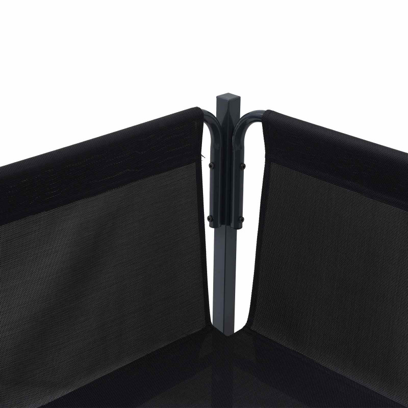Zestaw Sof na Ogród z poduszką 9 pcs Czarny Stal