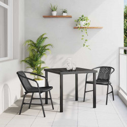 Zestaw do jadalni w ogrodzie 3 pcs Czarny