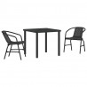 Zestaw do jadalni w ogrodzie 3 pcs Czarny