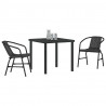 Zestaw do jadalni w ogrodzie 3 pcs Czarny