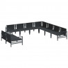 Zestaw Sof na Ogród z poduszką 9 pcs Czarny Stal