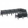 Zestaw Sof na Ogród z poduszką 8 pcs Czarny Stal