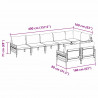 Zestaw Sof na Ogród z poduszką 8 pcs Czarny Stal