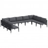 Zestaw Sof na Ogród z poduszką 9 pcs Czarny Stal